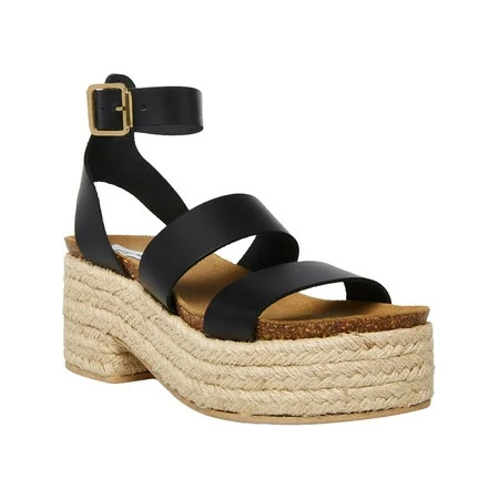 Steve Madden Womens Kelton Leather Ankle Strap Platform Sandals | Walmart (US)
