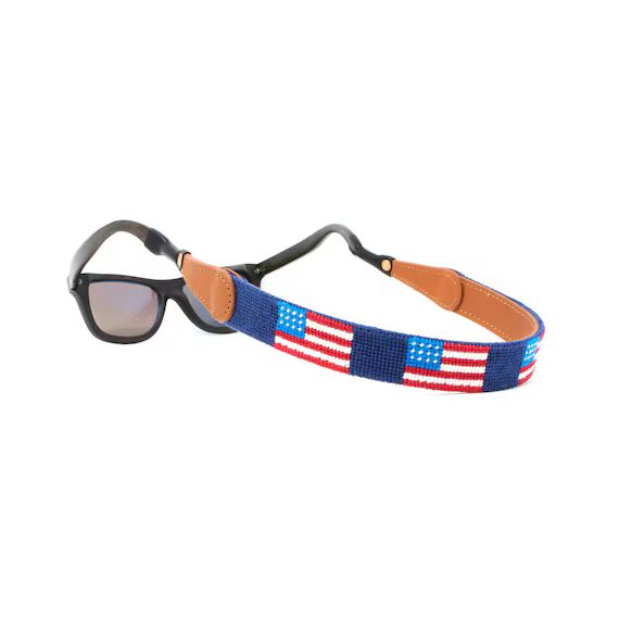 Leather Handstitched Needlepoint American Flag Sunglass | Etsy | Etsy (US)
