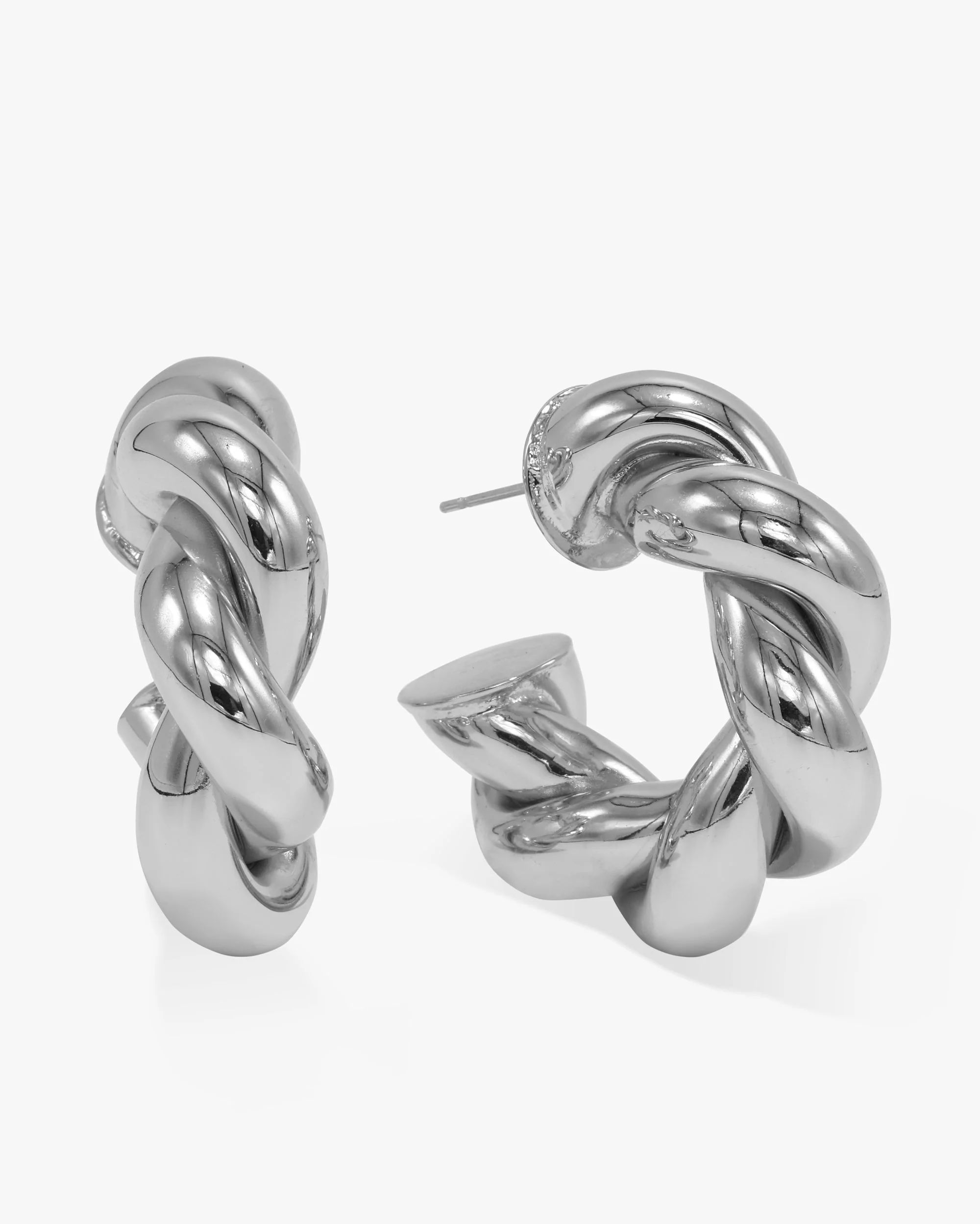 Mama Bella Hoops - Silver | Melinda Maria