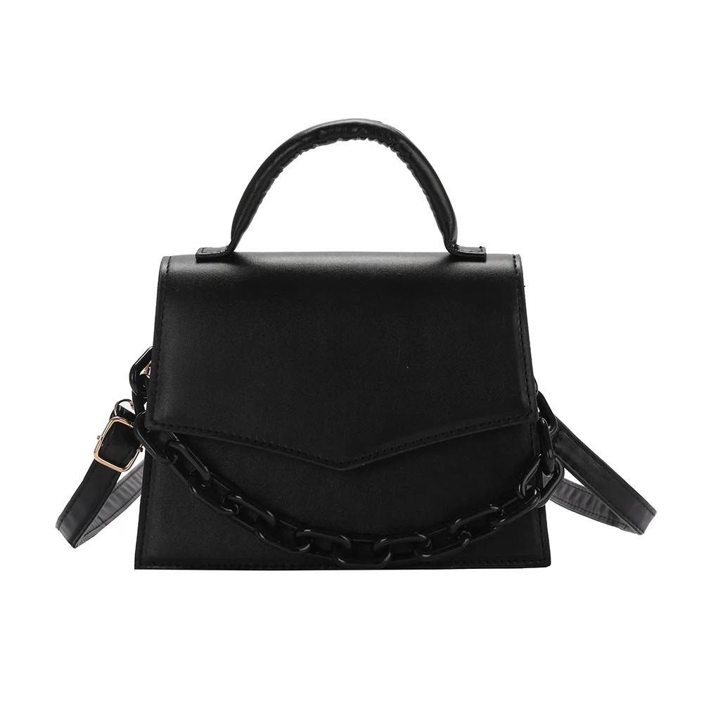 Tiyuyo Retro Women PU Pure Color Shoulder Messenger Bags Chain Handbags (Black) - Walmart.com | Walmart (US)