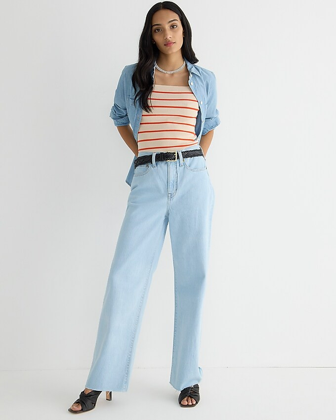 Full-length slim wide-leg jean in Rocky Beach wash | J. Crew US