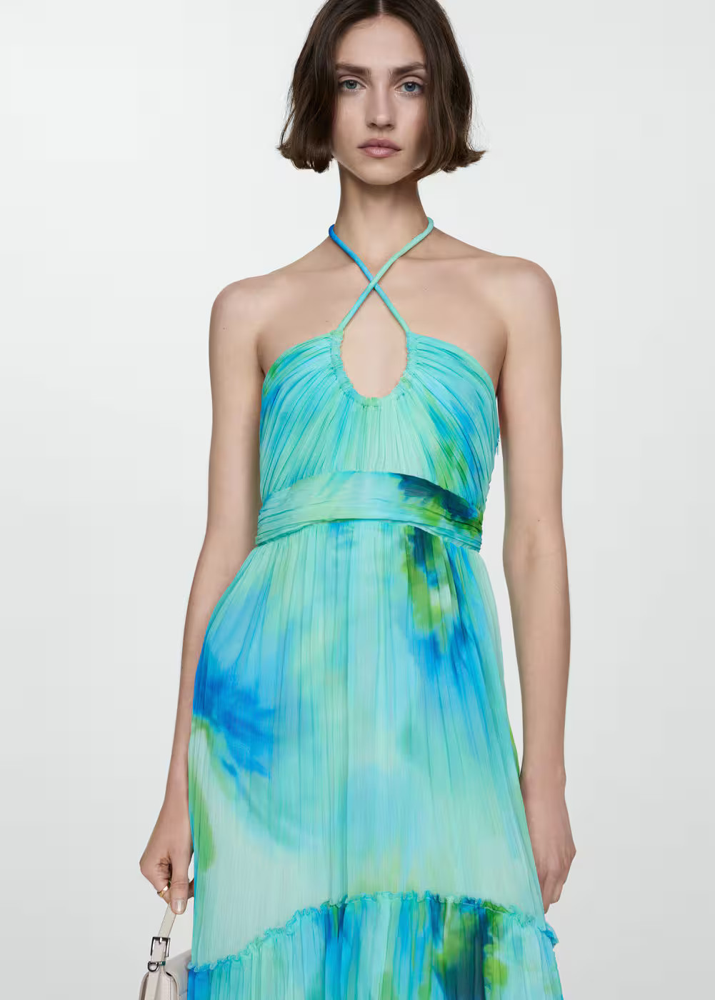 Printed halter gown -  Women | Mango USA | MANGO (US)