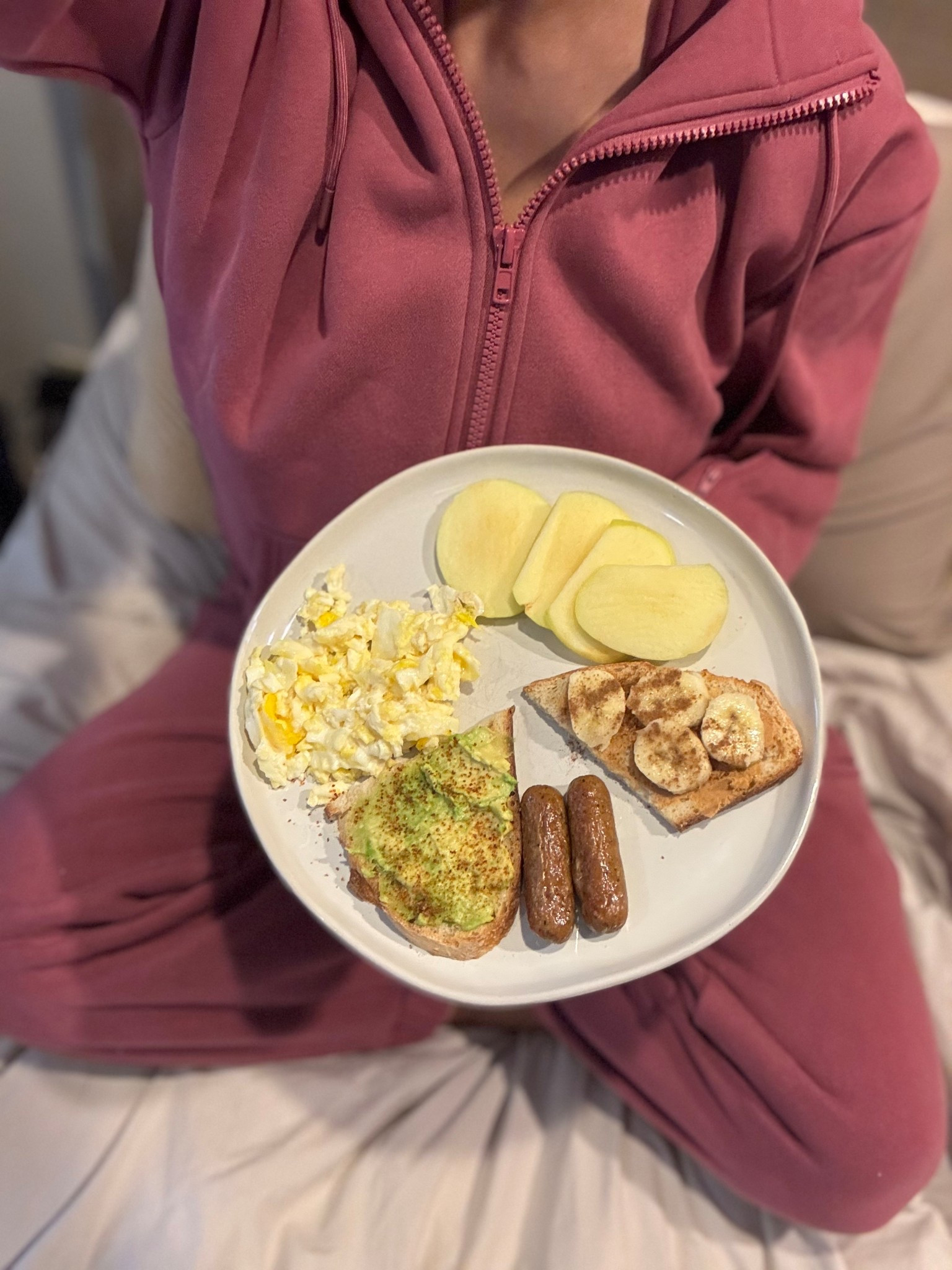Airplane mode sweatsuit from Comfrt. Size small in both. Plus a sweet & savory toast breakfast plate.

#LTKmomlife #LTKfoodie #LTKootd