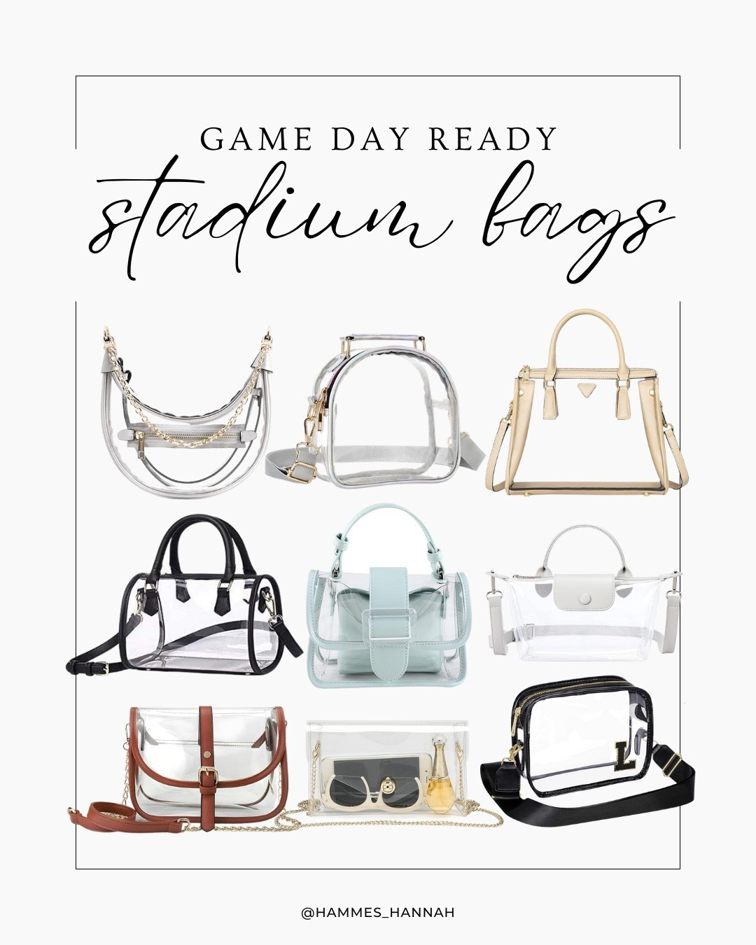 Game day ready! 🏈🎉 These clear stadium bags are perfect for concerts, football games, and events where bag policies require transparent styles. Chic, practical, and stadium-approved—grab one that fits your style and stay hands-free all season long!

#LTKSeasonal #LTKActive #LTKStyleTip