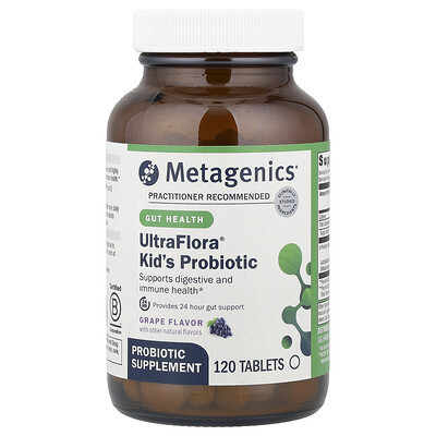 Metagenics, UltraFlora® Kid's Probiotic, Grape, 120 Tablets | iHerb