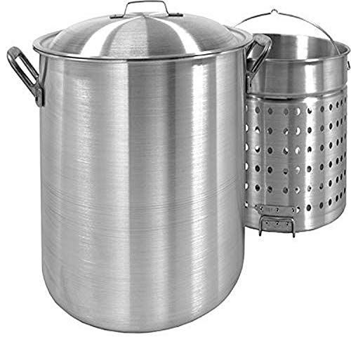 Bayou Classic 1144 1144-44-qt Stainless Stockpot with Basket, 44 quarts, Silver | Amazon (US)