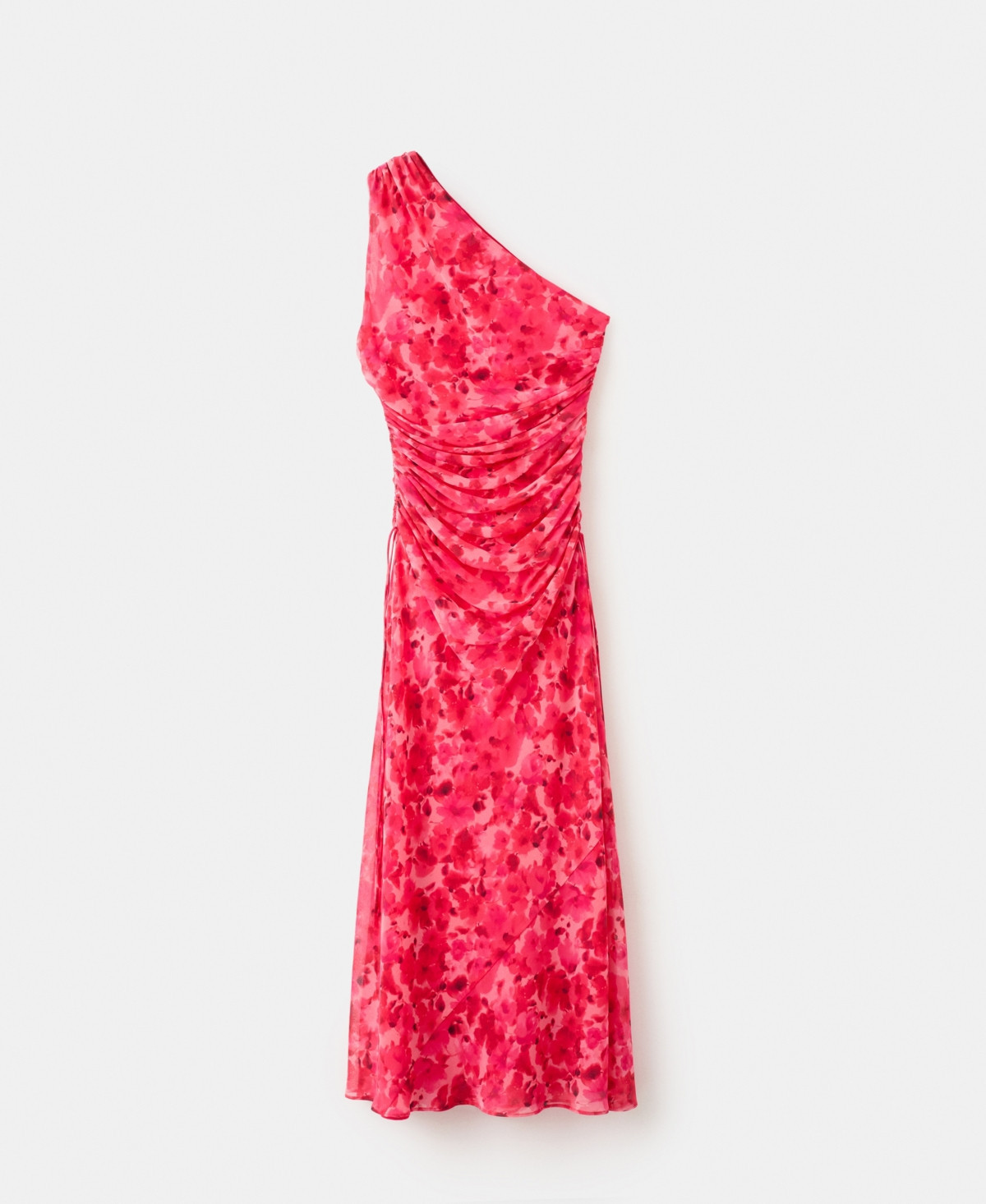 Mango Women's Asymmetrical Floral-Print Dress - Red | Macy's