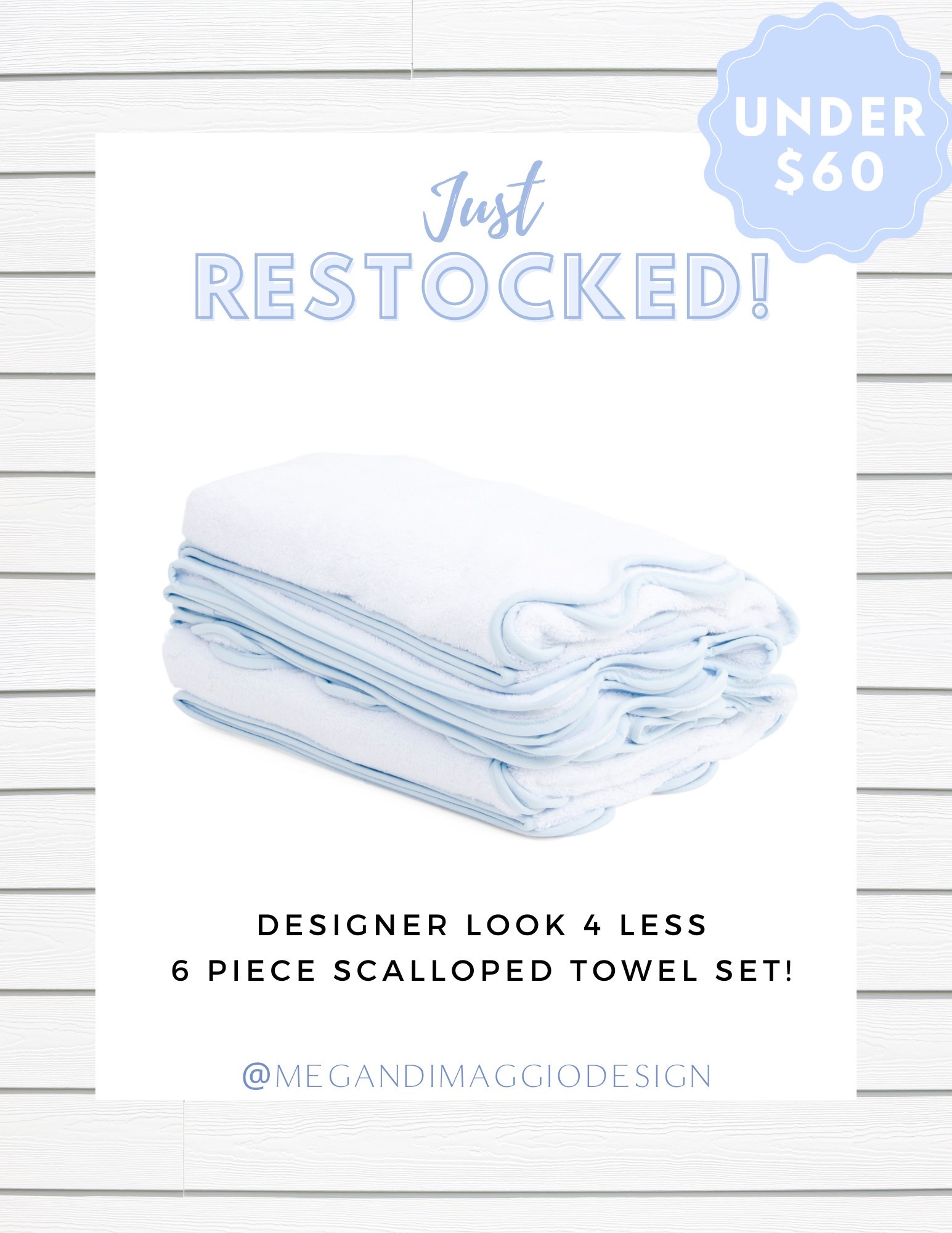 Weezie scalloped towel set look 4 less just restocked!! 🏃🏼‍♀️🏃🏼‍♀️🏃🏼‍♀️ I bought these the last time they came online and they’re such a steal for under $60 for a set of 6!! 🤯🙌🏻 Snag these white & blue trimmed scalloped towels before they sell out again!

#LTKHome #LTKFindsUnder100 #LTKSaleAlert