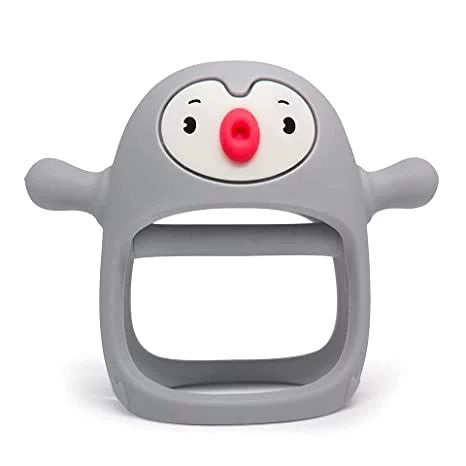 Penguin Buddy Never Drop Silicone Baby Teething Toy for 0-6month Infants (Gray) | Walmart (US)