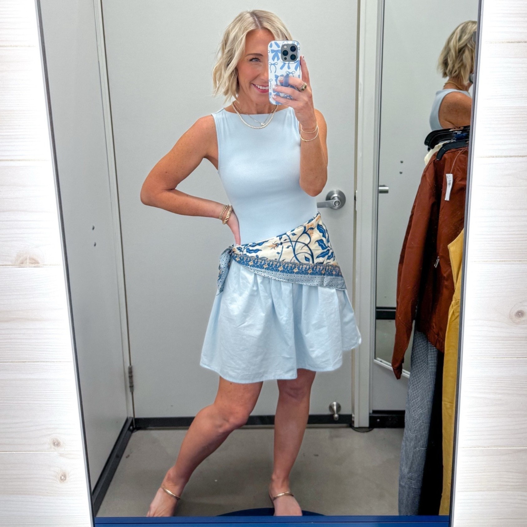 Old Navy - in store try-on And it’s all on SALE! * Mixed Media Drop-Waist Mini Dress - size XS. 3 colors. 

#LTKSaleAlert#LTKSeasonal#LTKOver40 

 