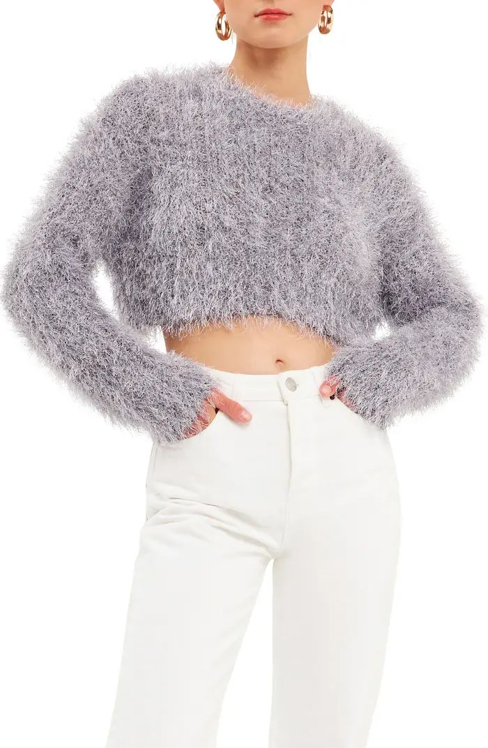 Endless Rose Feathered Crop Sweater | Nordstrom | Nordstrom