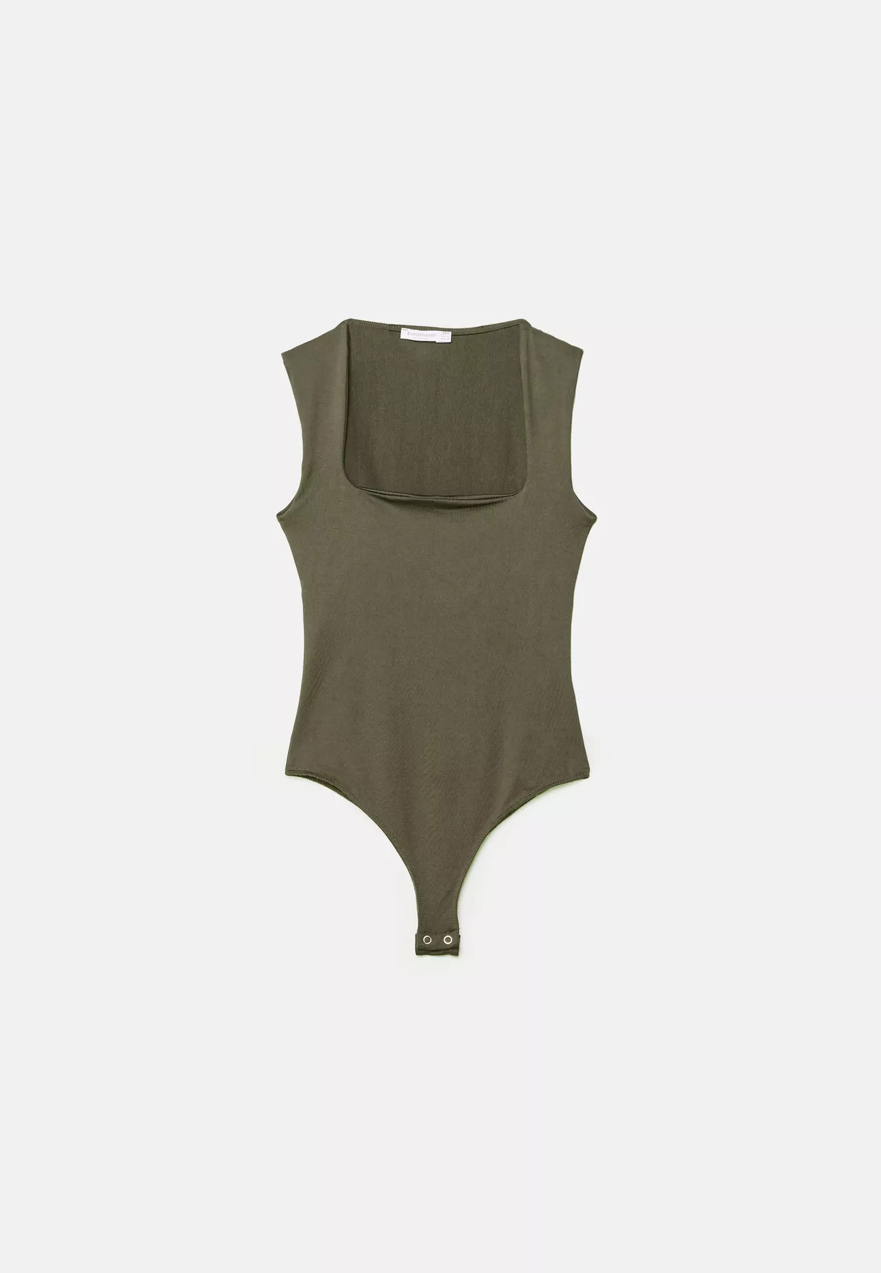 Polyamide square neckline bodysuit - Women's Mocacos Nuevo | Stradivarius United Kingdom | Stradivarius (UK)