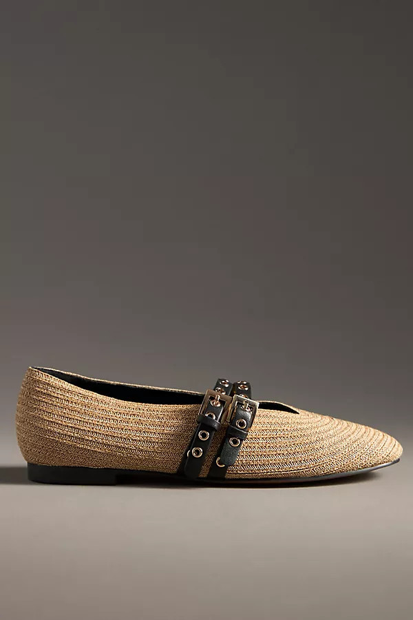 Xera Moto Raffia Flats | Anthropologie (US)