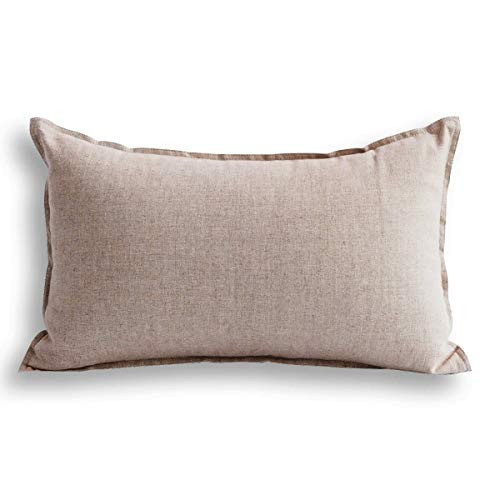 Jeanerlor Cotton Linen Soild Decorative Yellow 12"x20" Lumbar Throw Pillow Case Cushion Cover with Twin Needles Stitch on Edge for Coffee Shop/Bar/Balcony (30 x 50cm) | Amazon (US)