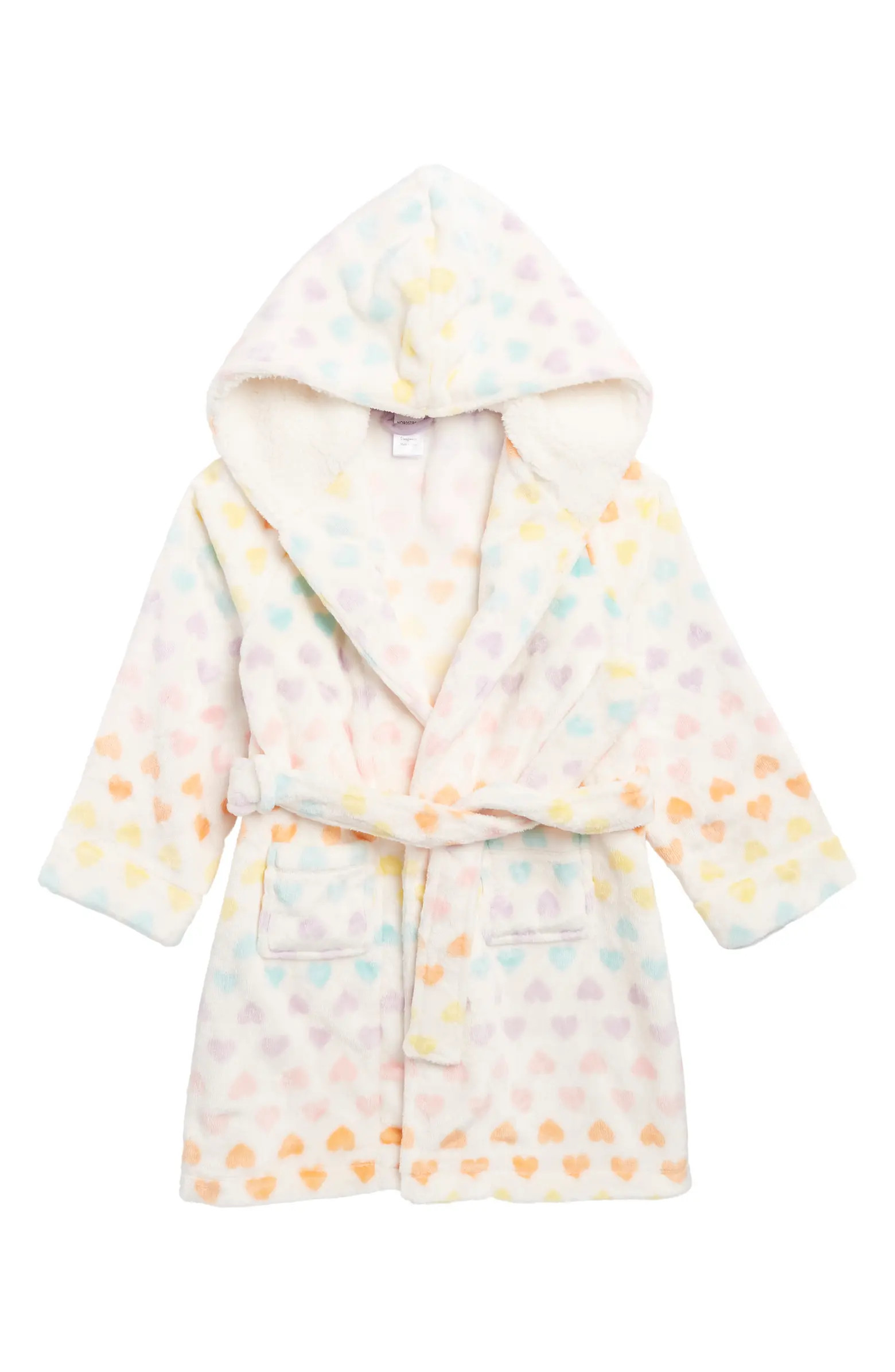Kids' Print Fleece Hooded Robe | Nordstrom