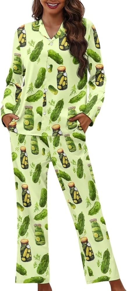Women's Pajama Set Long Sleeve Button Down Sleepwear Pjs with Long Pants | Amazon (US)
