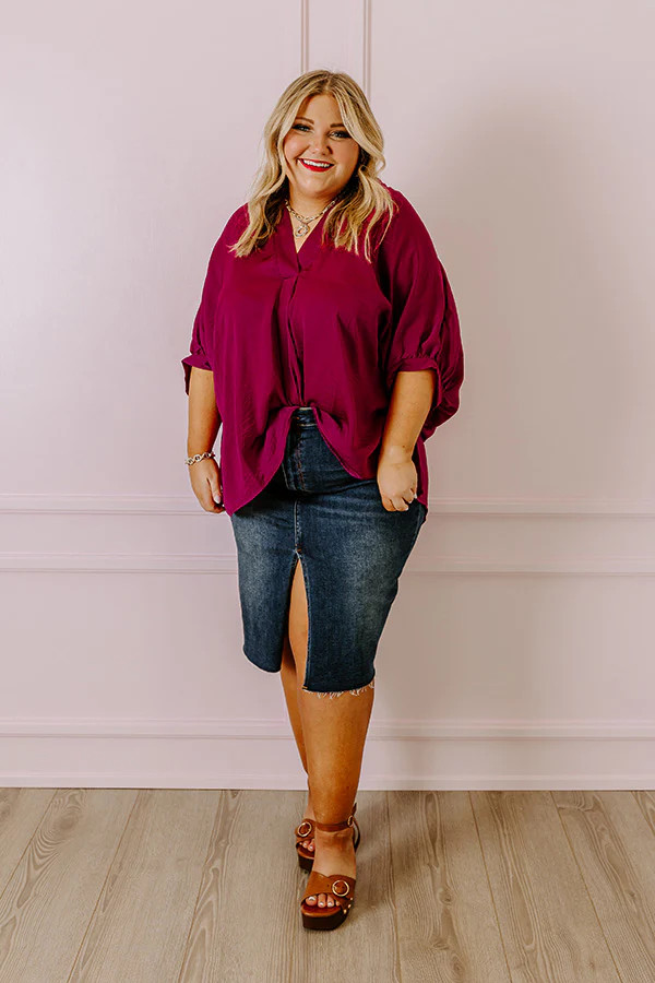 New To Town Shift Top In Berry Curves | Impressions Online Boutique