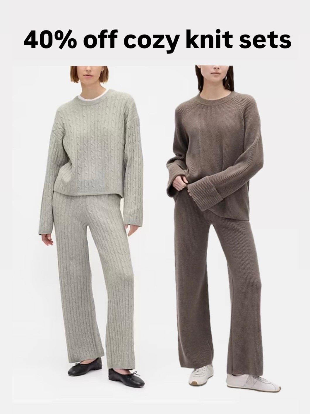 Gap sale and this cable knit set is fully stocked in Petite! Also linked a good brown relaxed fit cardigan jacket 

• cable set in Petite Xs is a little loose on me but TTS and length is great for shorties. Soft and cozy texture and very cute with Uggs or sneakers 

Knit pants also comes in kids (linked under similar)

Casual style, travel outfit, lounge sets, work from home , school drop off looks , Thanksgiving 

#LTKPetite #LTKFindsUnder50 #LTKSaleAlert