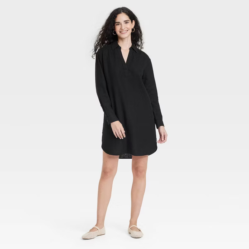 Women's Long Sleeve Popover Mini Shirtdress - Universal Thread™ | Target
