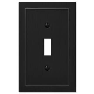 Bethany 1 Gang Toggle Metal Wall Plate - Black | The Home Depot
