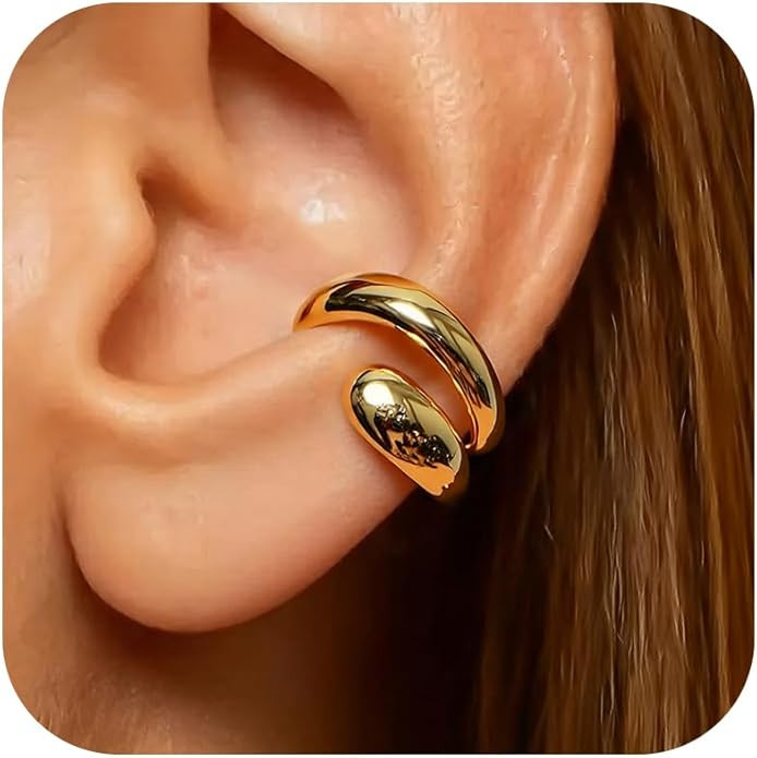 Ear Cuffs Non Piercing Chunky Ear Cuff Earrings for Women Non Tarnish Clip on Cartilage Earrings ... | Amazon (US)