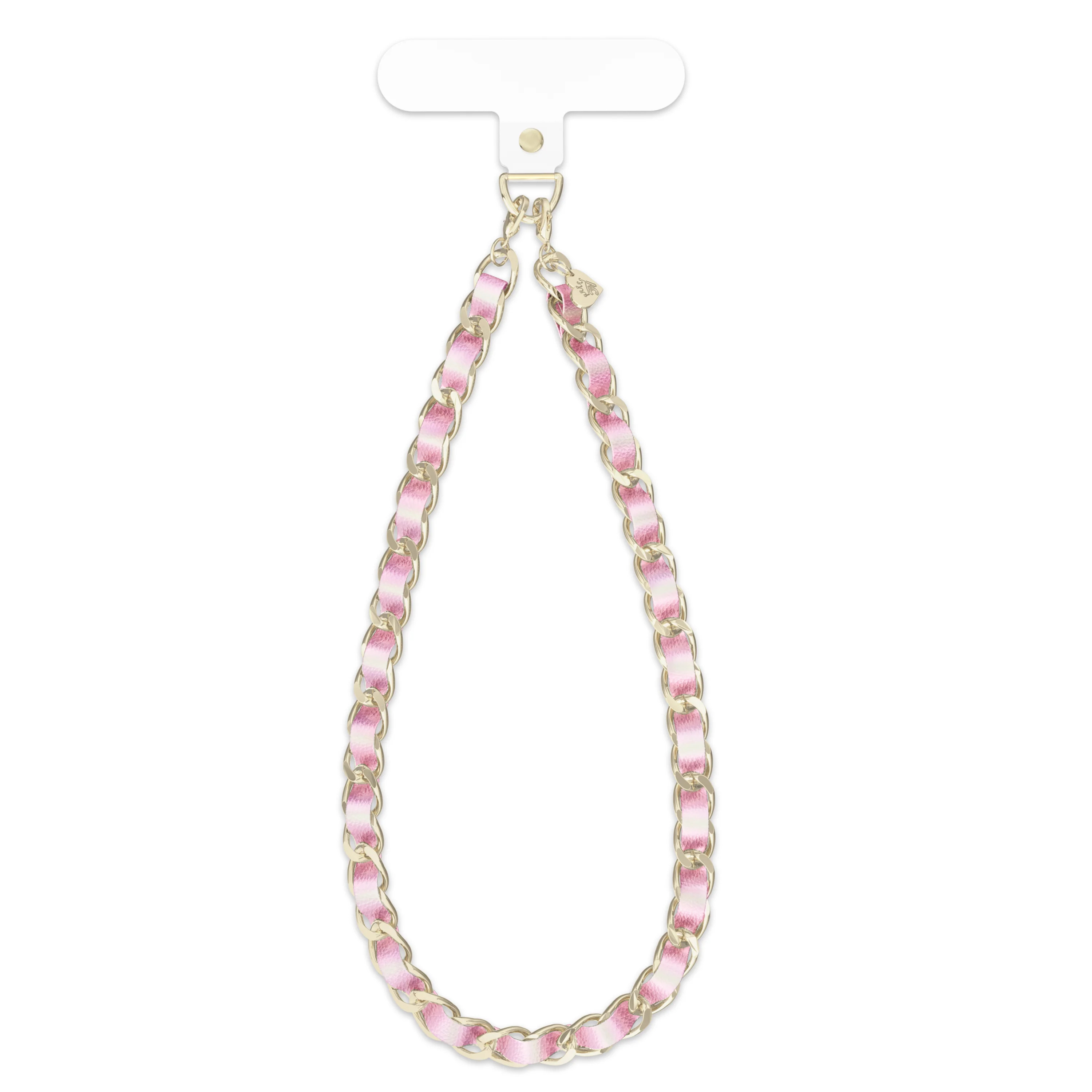 Pink Pearl Leather Chain Phone Charm | Velvet Caviar