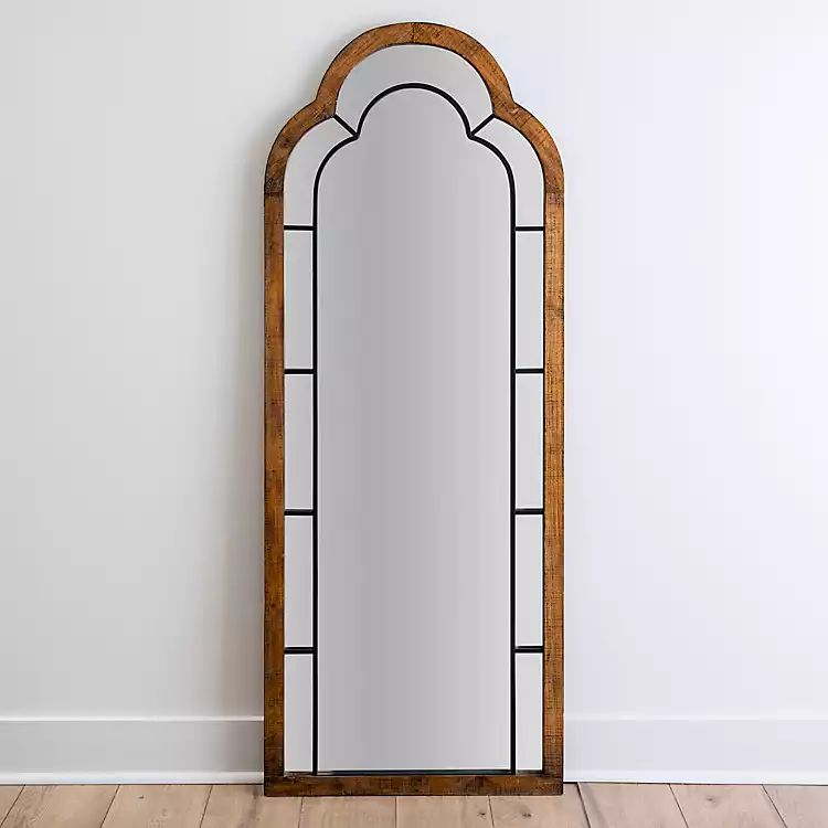 Wood and Metal Arch Leaner Mirror | Kirkland's Home