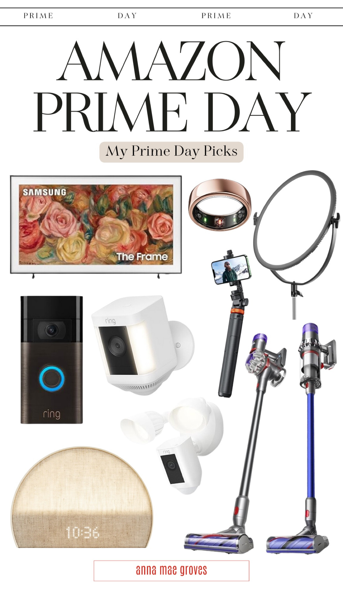 Here are my Amazon Prime Day technology picks! A great time to splurge on something you’ve had your eye on. 

Frame tv, oura ring, filming light, ring camera, vacuums, tripod, tech finds. 

#LTKSaleAlert #LTKOver40 #LTKHome
