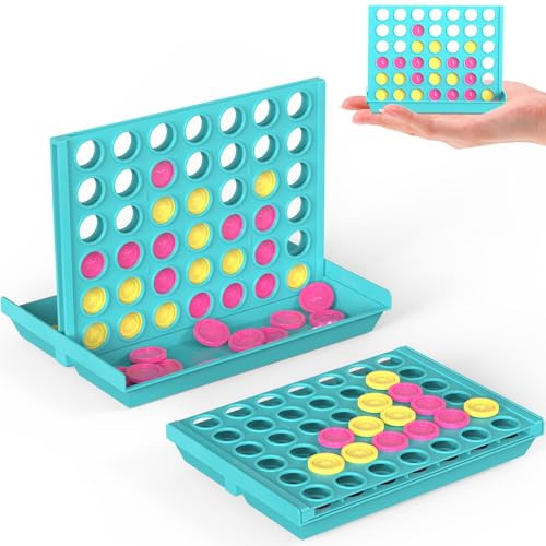 Pup Go Mini Pocket Sized 4 in a Row Board Game for Kids Ages 3+, Perfect Travel Sized Classic Games for Planes and Cars, Fun and Engaging Match Four Game for Children Ages 3 to 8 Years Old (Green) | Amazon (US)