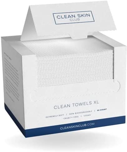 Clean Skin Club Clean Towels XL, Biodegradable Face Towel, Disposable Makeup Remover Dry Wipes, F... | Amazon (US)