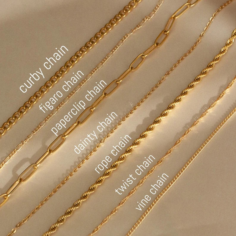 18k Gold Chain Bracelet Necklace Anklet, Figaro Chain, Paperclip Chain, Cable Chain, Twist, Curb,... | Etsy (US)