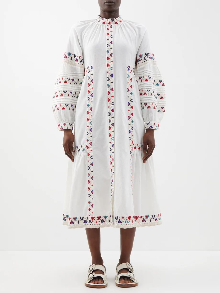 Alicia embroidered cotton-blend shirt dress | Matches (US)