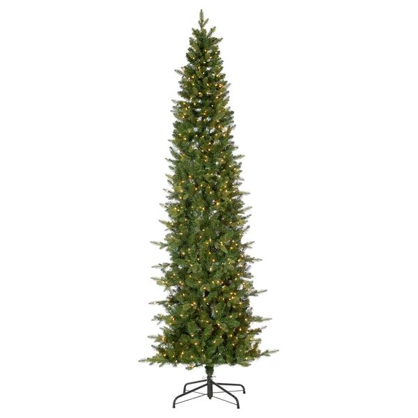 Slender Green Spruce Cashmere Christmas Tree with Lights | Wayfair North America