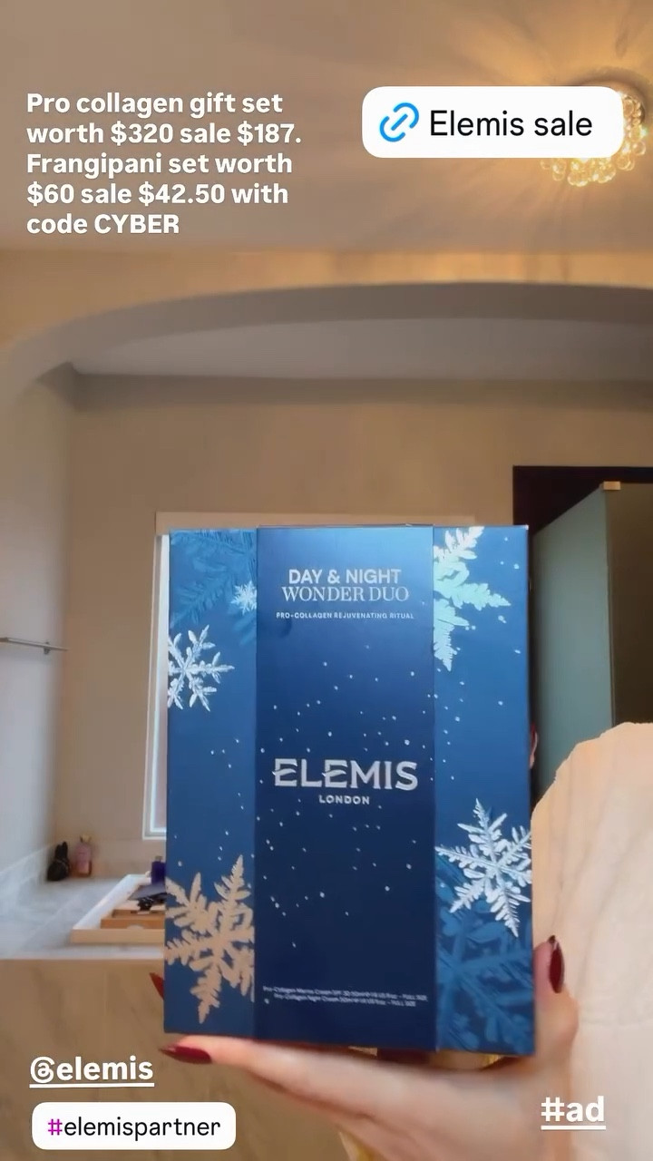 @elemis  #ad Elemis Black Friday sales includes 30% off side wide and 15% off holiday gift sets / Christmas gift sets. This Pro collagen gift set is worth $320 but only $187 during the sale. Frangipani set worth $60 sale $42.50 with code CYBER. 

#LTKBeauty #LTKCyberWeek #LTKGiftGuide