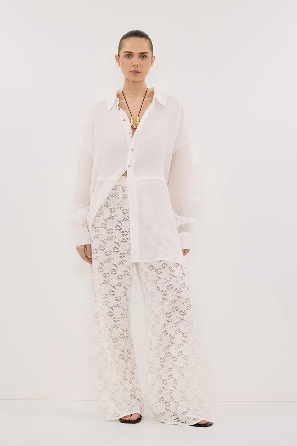 LOULA WHITE LACE PANT | DISSH