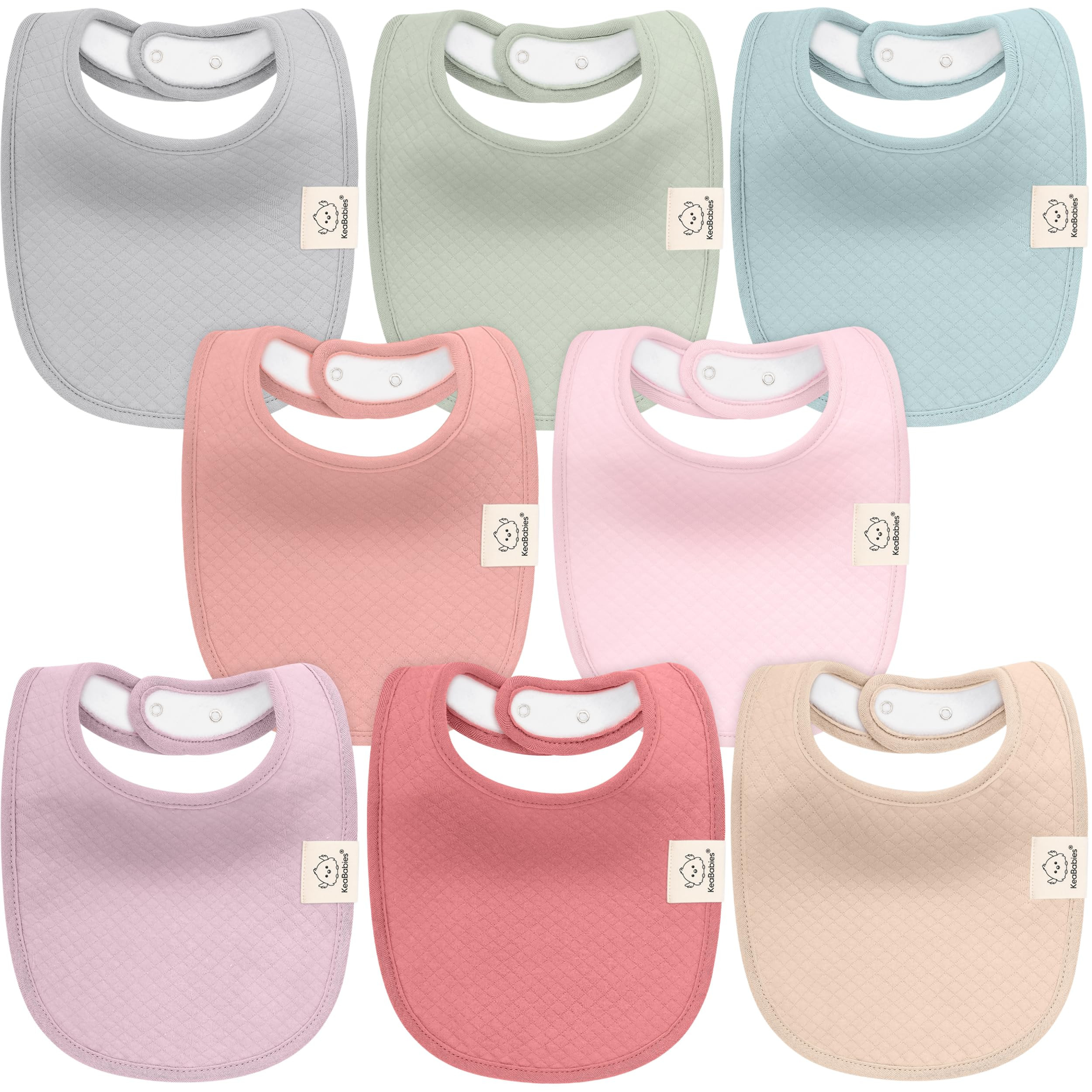 KeaBabies 8-Pack Organic Baby Bibs for Girls, Boys - Quilted Cotton Cloth Baby Drool Bibs for Dro... | Amazon (US)
