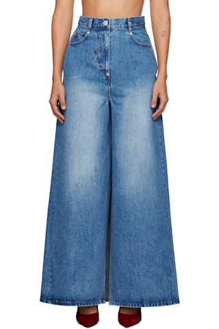 Pushbutton - Blue Wide Denim Maxi Skort | SSENSE