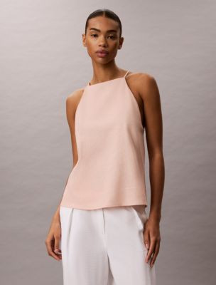 Linen Blend Sleeveless Top | Calvin Klein | Calvin Klein (US)