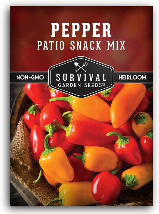 Patio Snack Mix Mini Sweet Pepper Seeds for Planting | Compact Lunchbox-Style Heirloom Variety ... | Amazon (US)