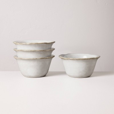 Set of 4 Carved Edge Mini Bowls Cream - Hearth & Hand™ with Magnolia | Target