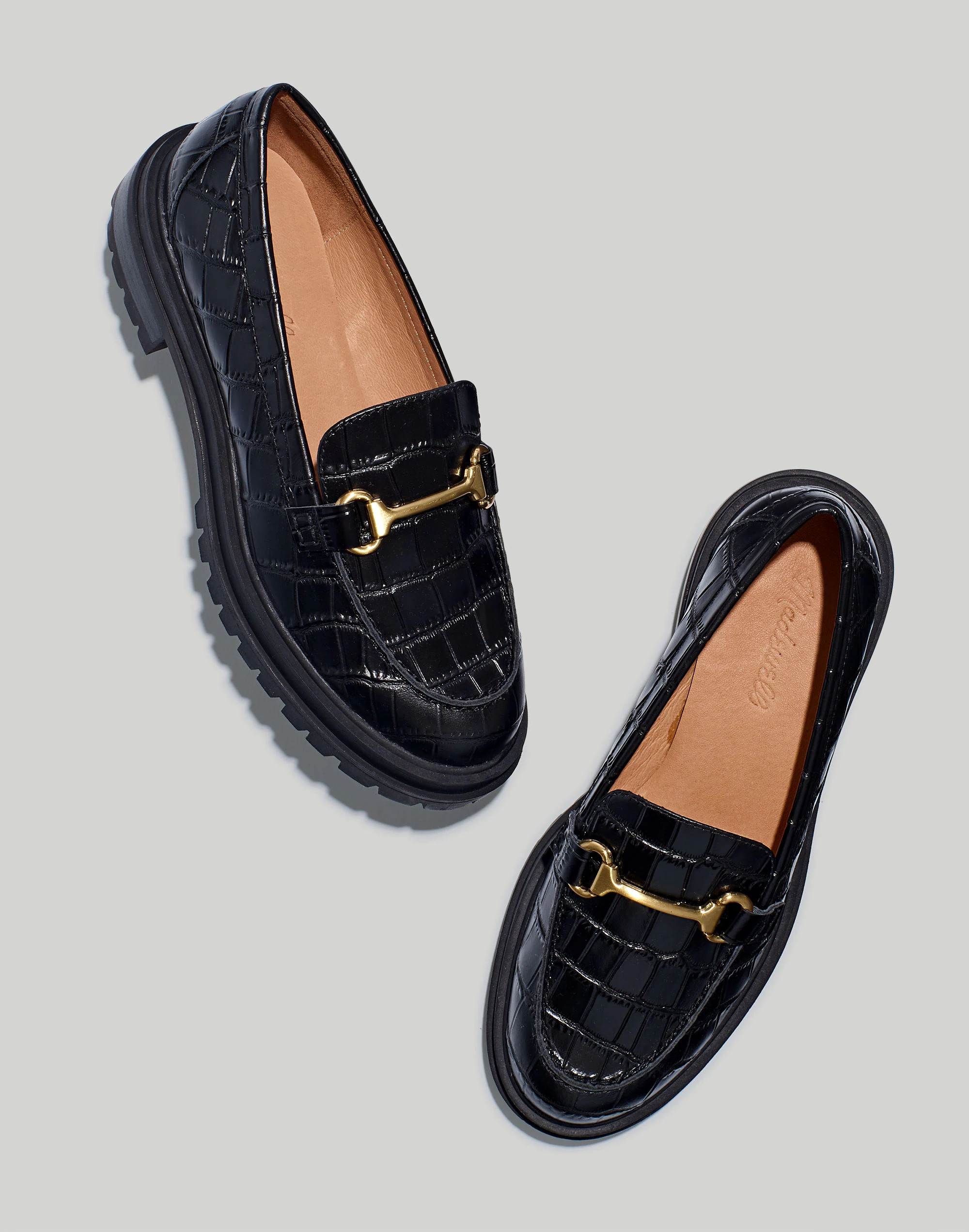 The Bradley Hardware Lugsole Loafer in Croc Embossed Leather | Madewell | Madewell
