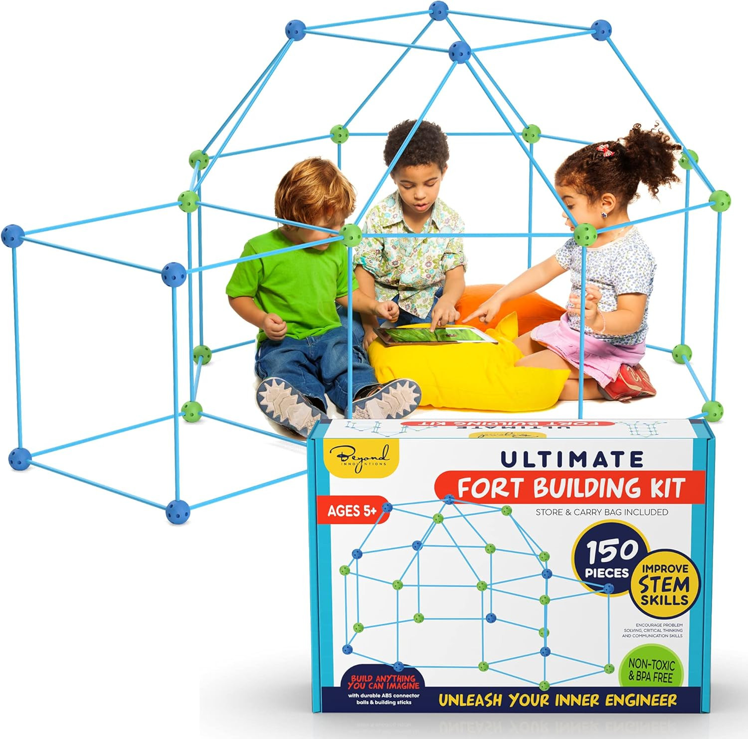 Amazon.com: Fort Building Kit - 120 Piece Fort Building Kit for Kids - Build A Fort Indoor and Ou... | Amazon (US)