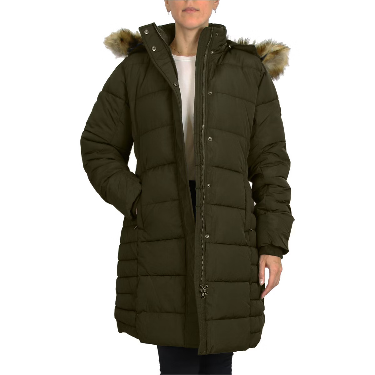Spire By Galaxy Women's Heavyweight Parka Jacket With Detachable Faux Fur Hood (S-XL) | Target