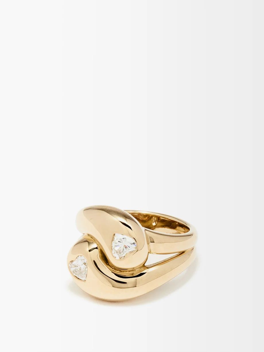 Knot Heart Diamonds diamond & 18kt gold ring | Brent Neale | Matches (US)
