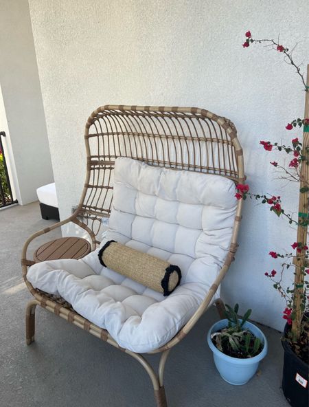 Outdoor furniture, patio furniture, This wicker egg chair is so perfect for your outdoor patio! So great to cozy up on and super durable. I found one at Walmart that is also on sale! 

#LTKSeasonal #LTKHome #LTKFamily