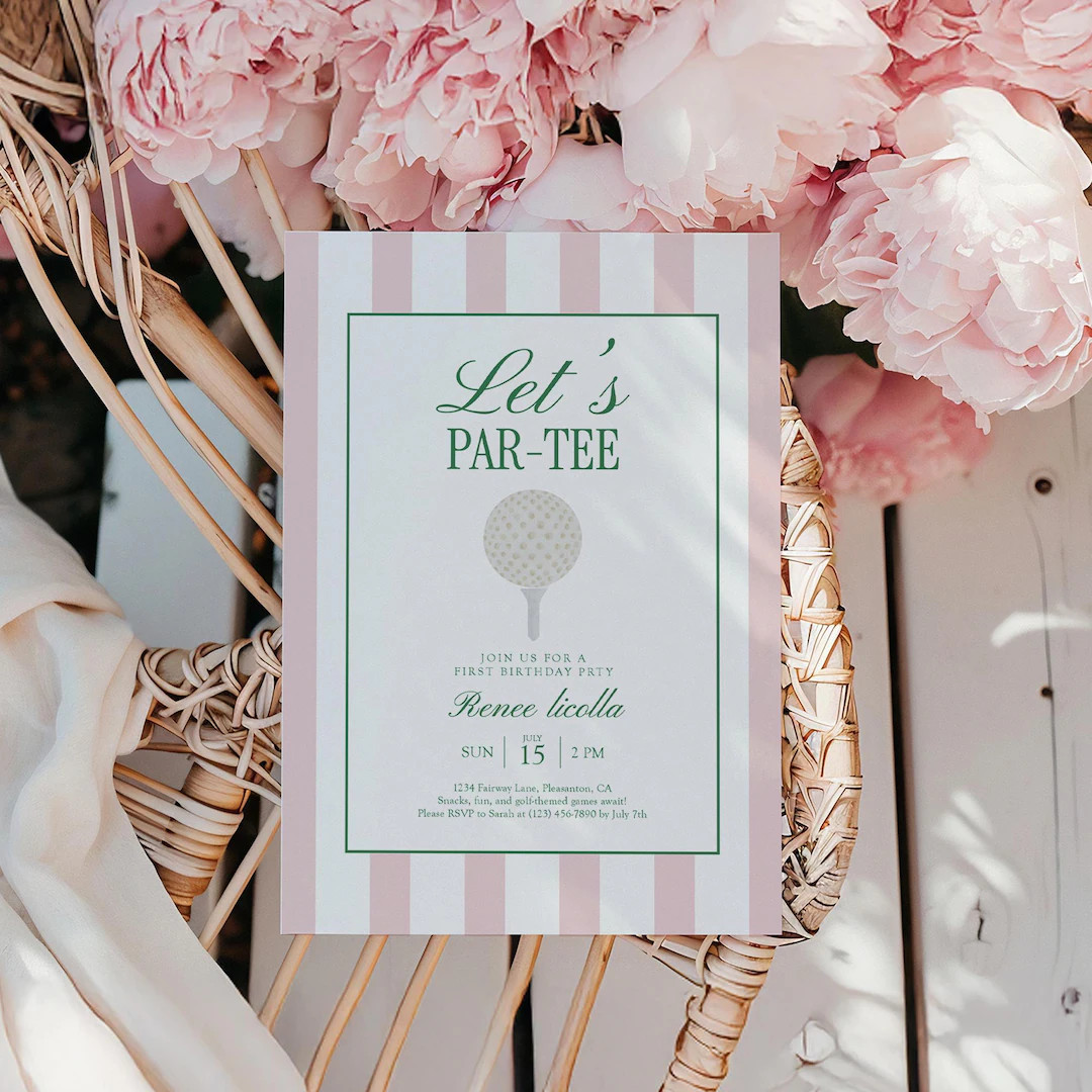 Pink Golf Birthday Invitation: Let's Par-tee Girl Party (digital Download) - Etsy | Etsy (Global)