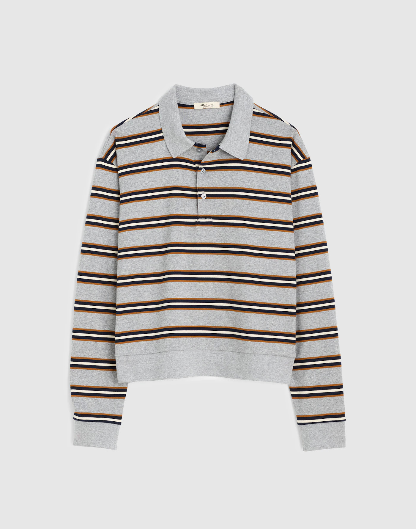 The Long-Sleeve Polo in Compact Cotton | Madewell