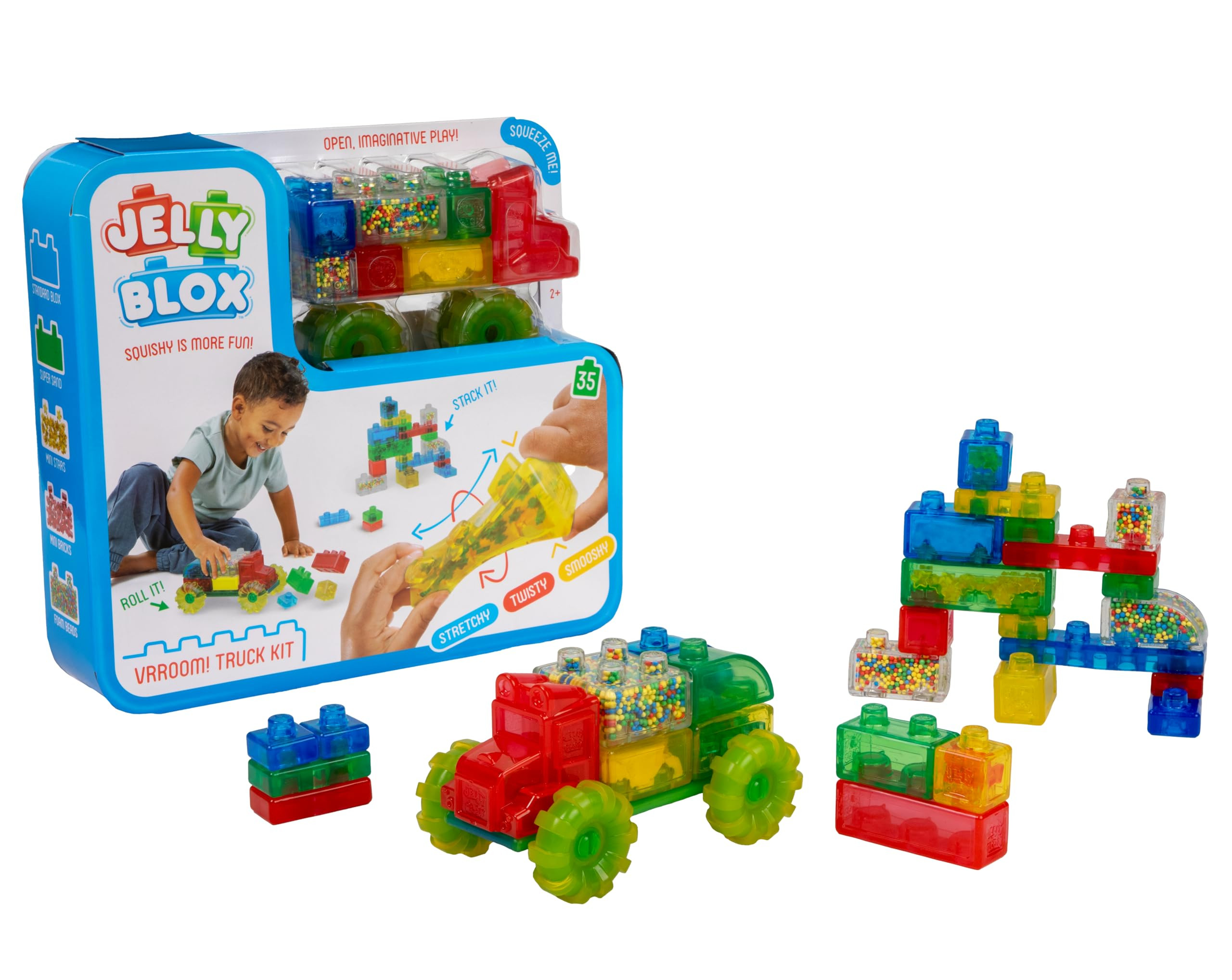 Goliath Jelly Blox Vrroom! Truck Kit | Includes 35 Blocks | Toddler & Preschool Building Blocks K... | Amazon (US)