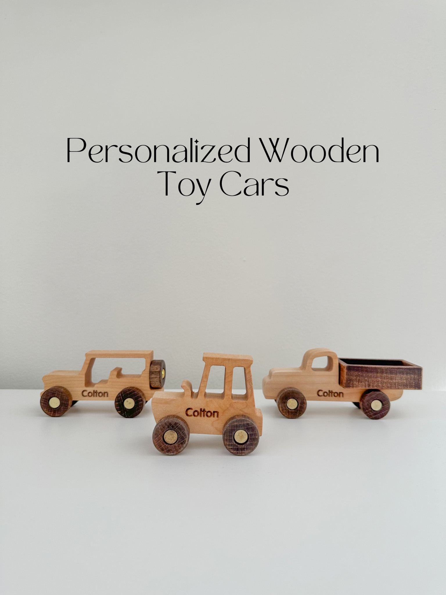 The cutest personalized wooden toy cars for babies & toddlers! LOVE these so much! They make great toys & great decor for around his room. Highly recommend them & feel they are priced fair ☺️ They make great gifts!!! 

#LTKGiftGuide #LTKkids #LTKbaby