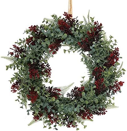 iToids 18 inch Fall Wreath for Front Door Red Berries Wreath Autumn Winter Wreath for Wall Window... | Amazon (CA)